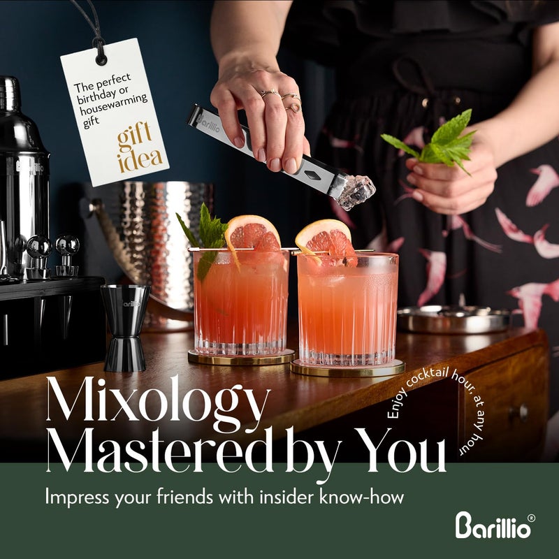 Barillio Black Bartender Kit - Stainless-Steel Cocktail Shaker Set w/Black Bamboo Stand - Mixology Bar Tools w/Drink Shaker  Mixer and Muddler for Cocktails - Home Bar Accessories - 23-Pc Bar Set - Image 3